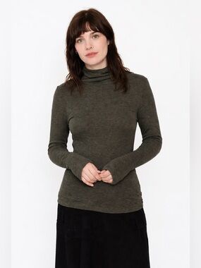 V::room Double Face L/S Mock Neck T Shirt Sz:2/Small Made in Japan